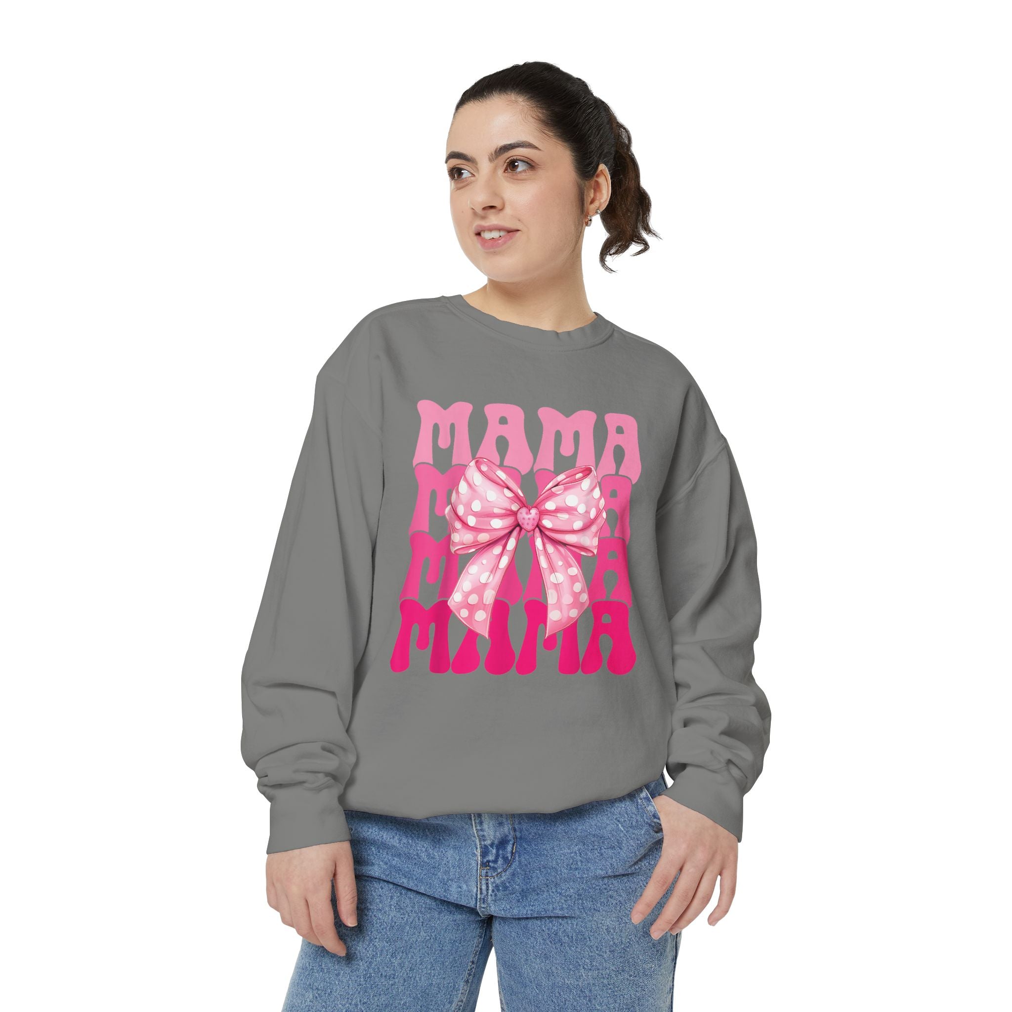 Pink Bow Mama Graphic Sweatshirt